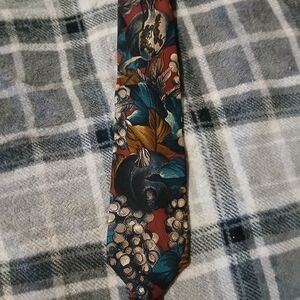 Eddie Bauer Red and Blue Floral Tie